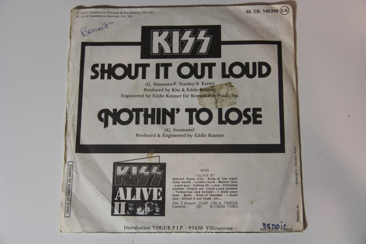 Kiss 7 Single Shout It Out Loud Nothin To Lose France Eulenspiegel S Kiss Collector Shop