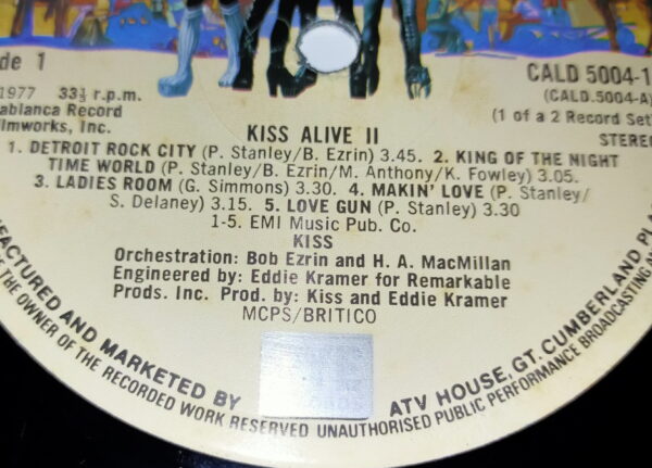 KISS LP Alive II (UK) PYE (silver covered PYE)