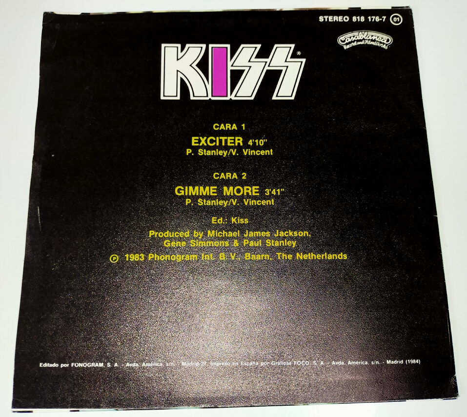 KISS 7″ Single Exciter (Spain) Eulenspiegel's KISS Collector SHOP