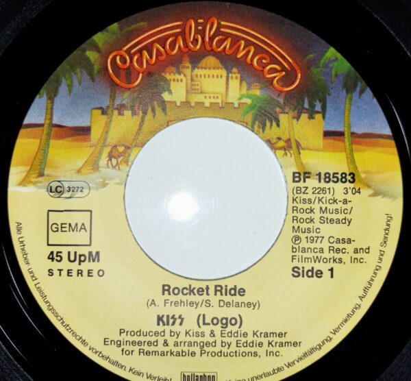 KISS 7" Single Rocket Ride / Tomorrow And Tonight (Germany) - Image 3