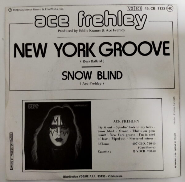 KISS 7" Single Ace Frehley New York Groove (France) - Image 2
