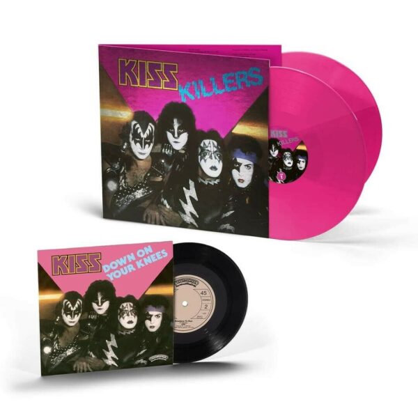 KISS LP Killers pink vinyl / Single Down On Your Knees (Germany 2021)