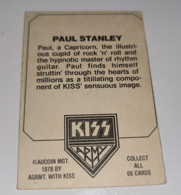 KISS 70’s Bubble Gum Trading Card 31 Eulenspiegel's KISS Collector SHOP