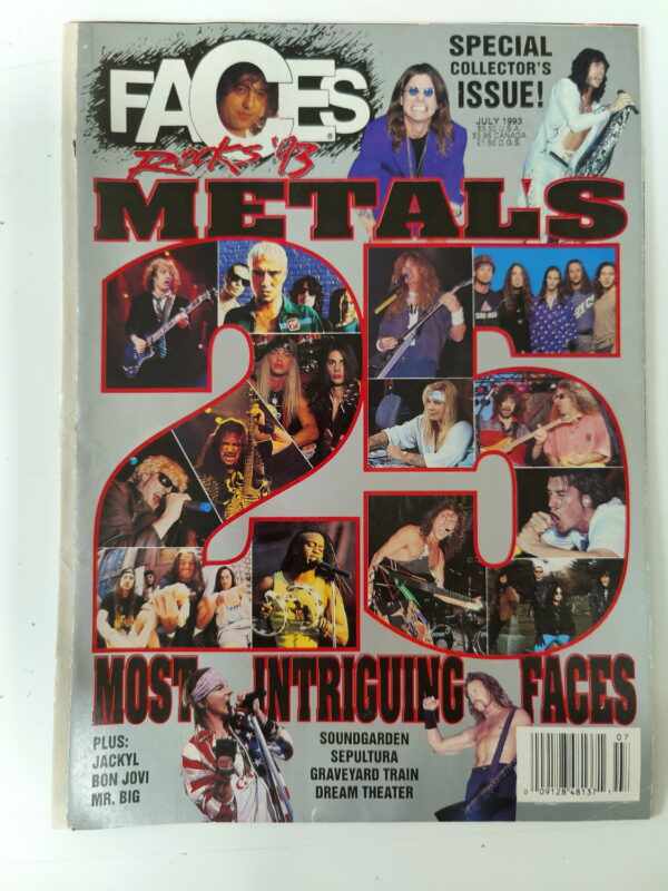 KISS Cover & Pages: Faces Rocks (USA) July 1993