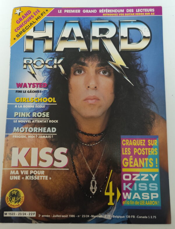 KISS Cover & Pages: Hard Rock (France) July 1986