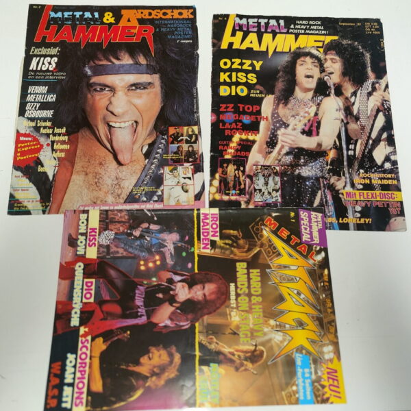 KISS Covers - Set of 3 magazine covers (mid 80s)