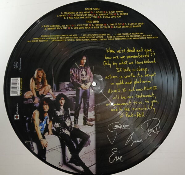 KISS LP Picture Disc Alive III (Australia) - Image 2