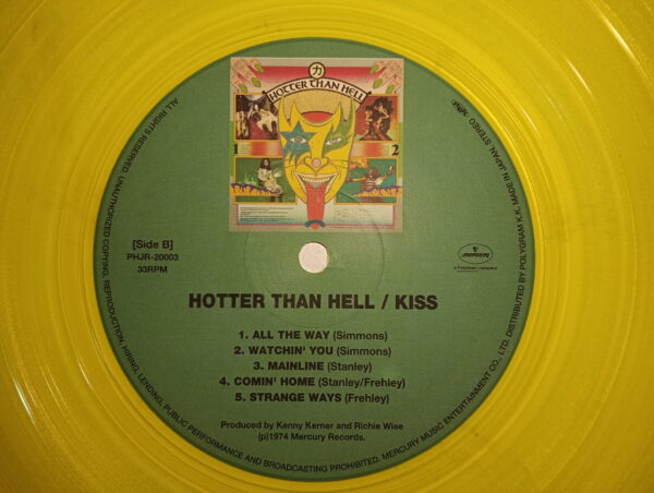 KISS LP Hotter Than Hell (Japan) yellow vinyl - Image 5