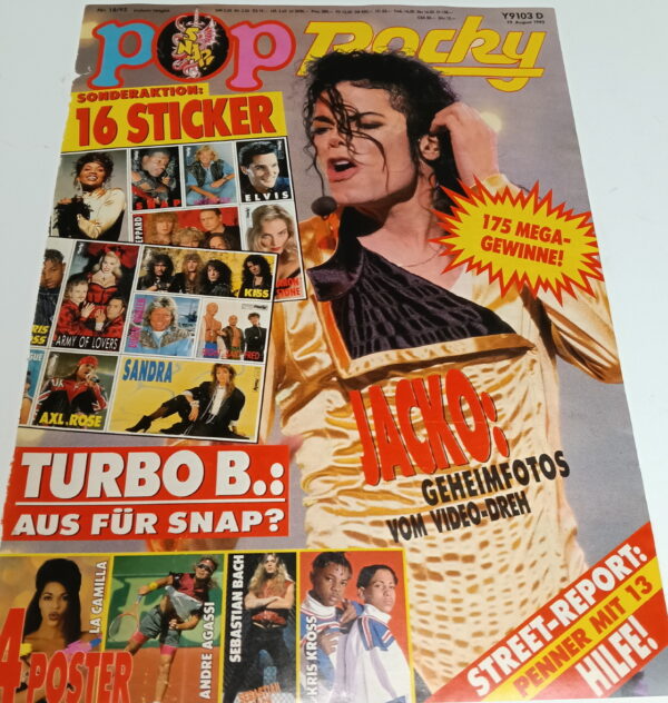 KISS Cover & Pages: Pop Rocky 1992 (Germany) with sticker-sheet